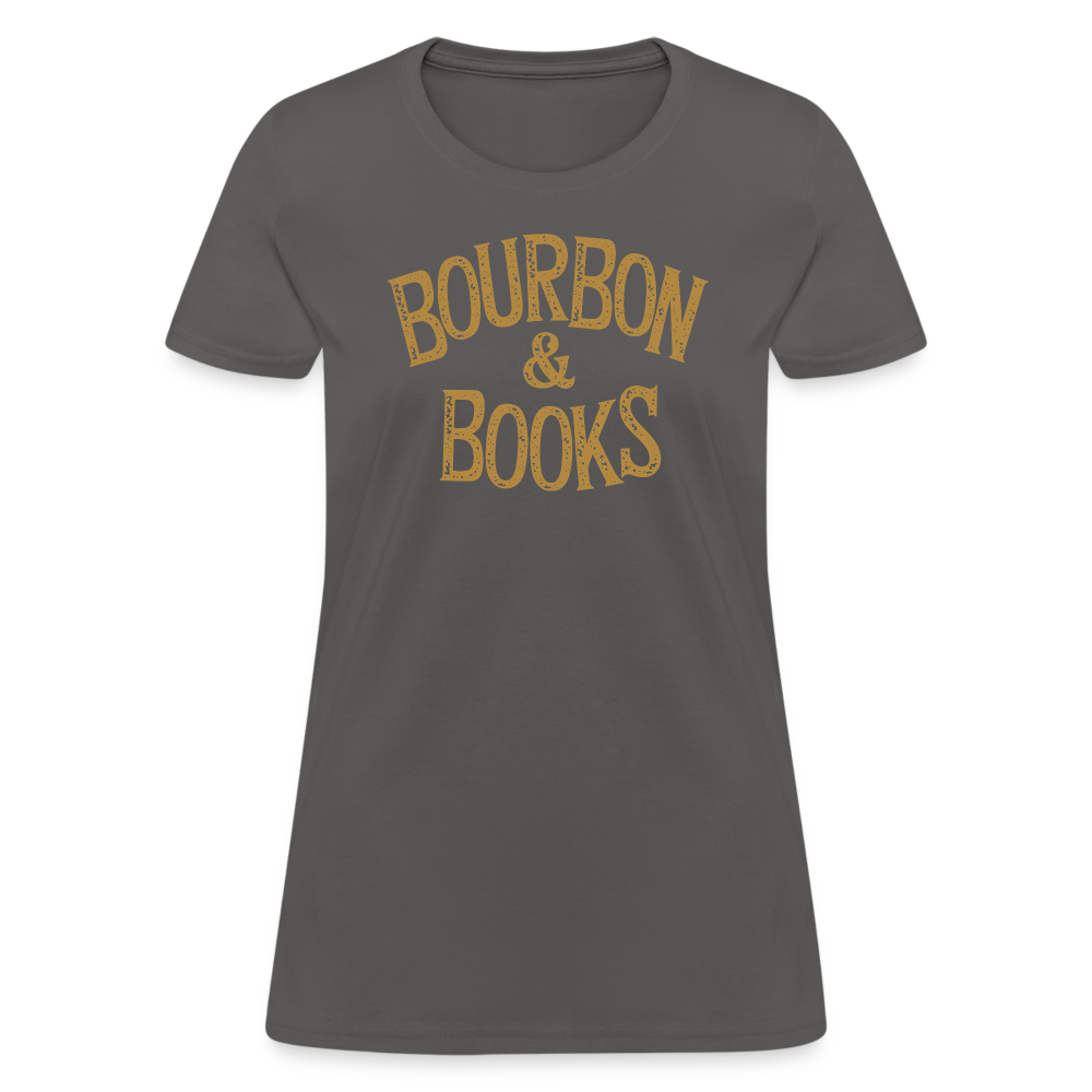 Bourbon & Books Women's Contoured T-Shirt - charcoal