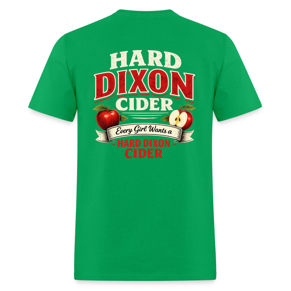 Hard Dixon Cider Funny T-Shirt (Front & Back) Color: Blue Dusk