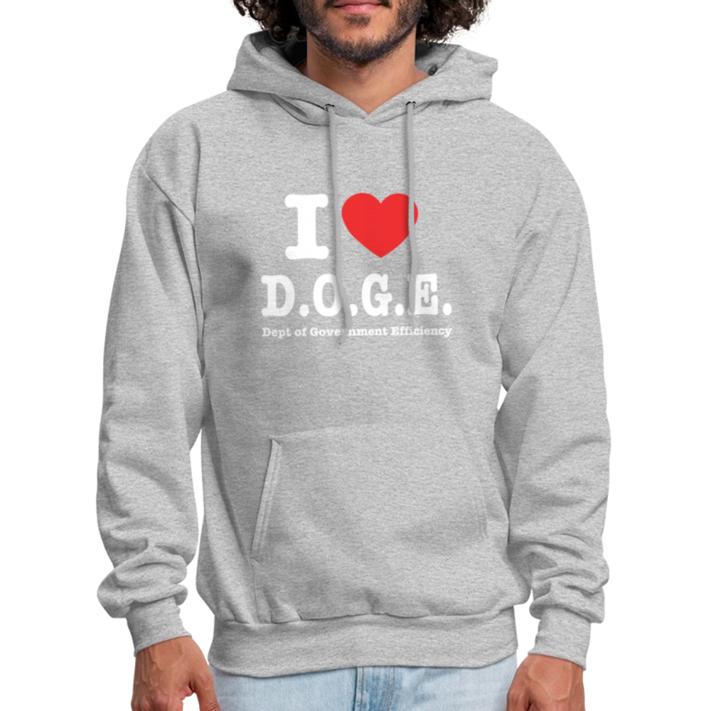 I Love DOGE (Dept of Government Efficiency) Hoodie - heather gray