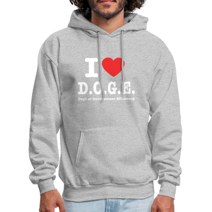 I Love DOGE (Dept of Government Efficiency) Hoodie - heather gray