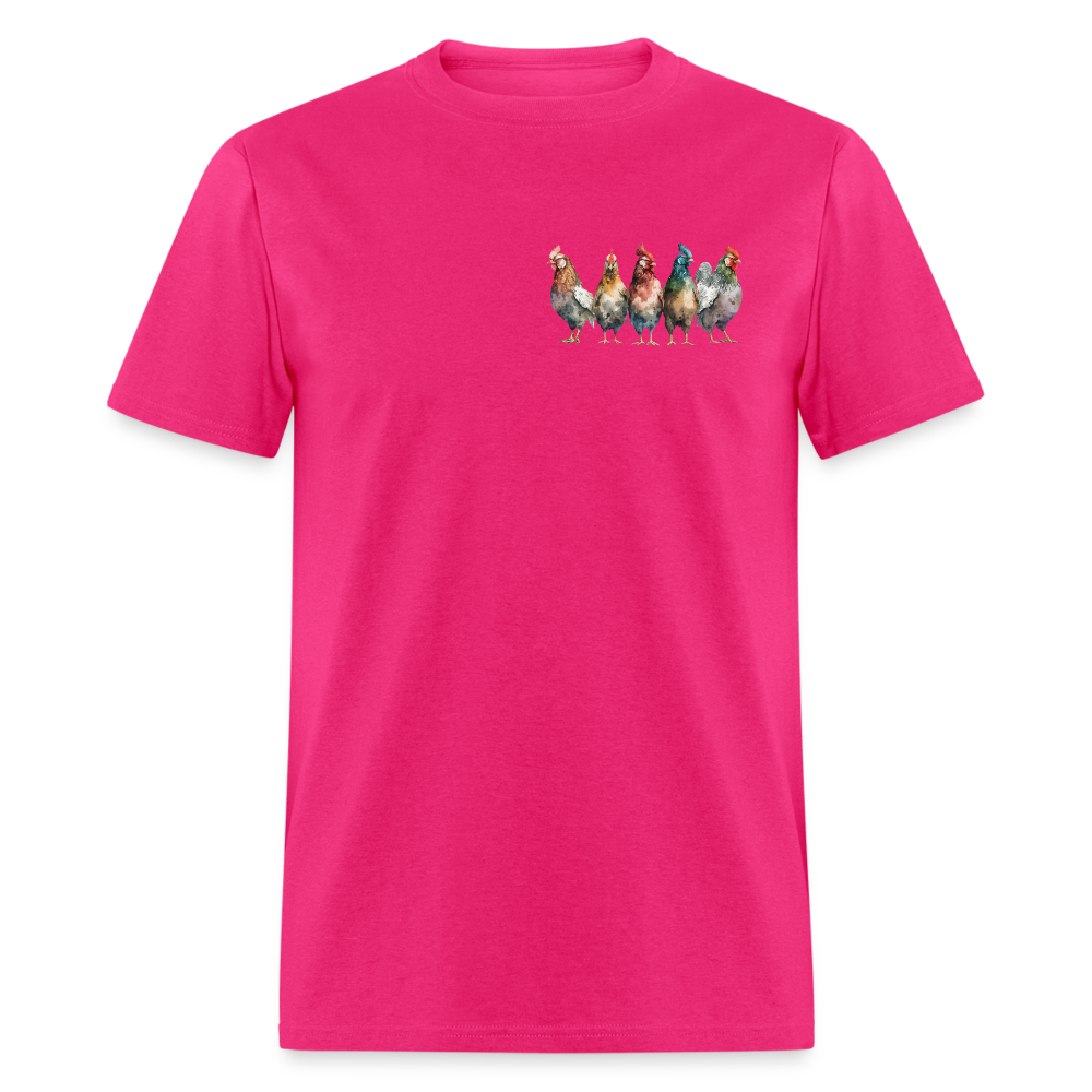 Chickenist T-Shirt (double sided print) - fuchsia