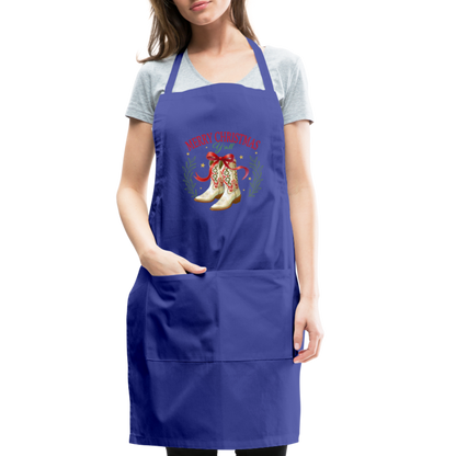 Merry Christmas Y'all Apron - royal blue