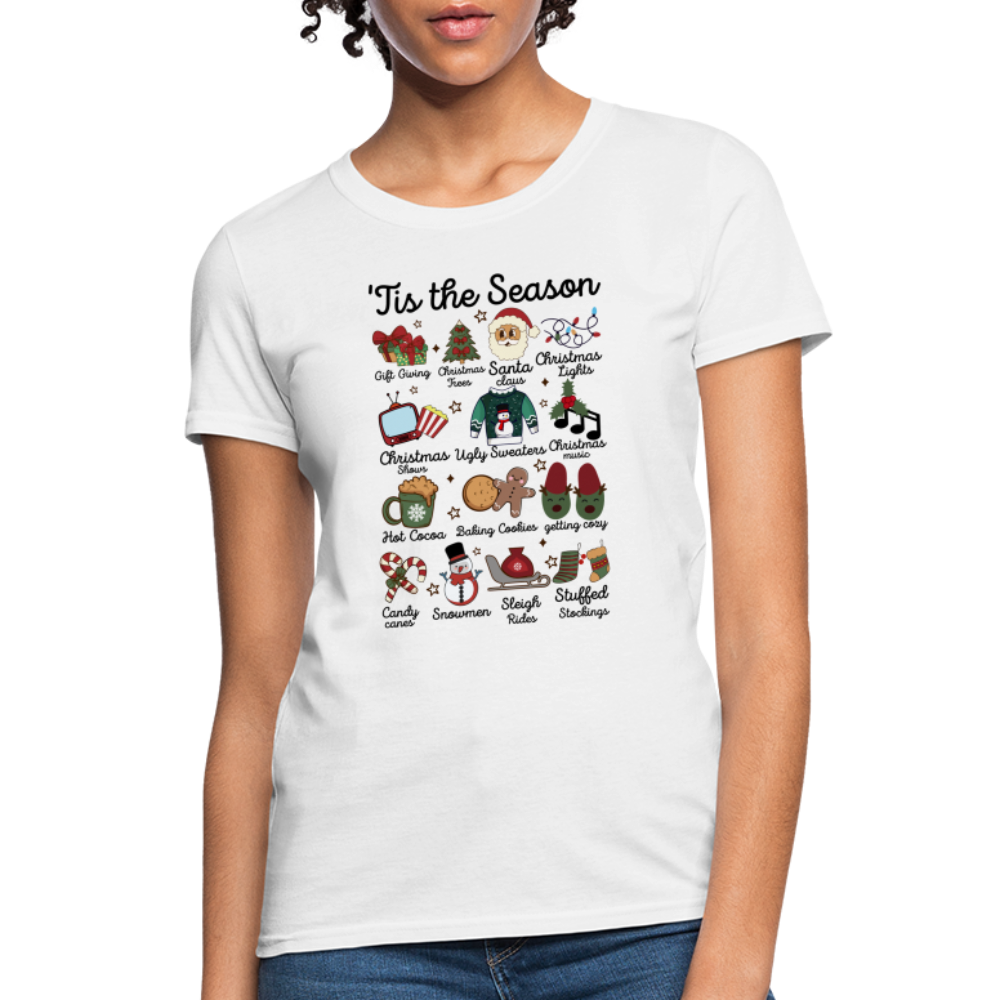 Tis The Season (Christmas) Women's Contoured T-Shirt - white