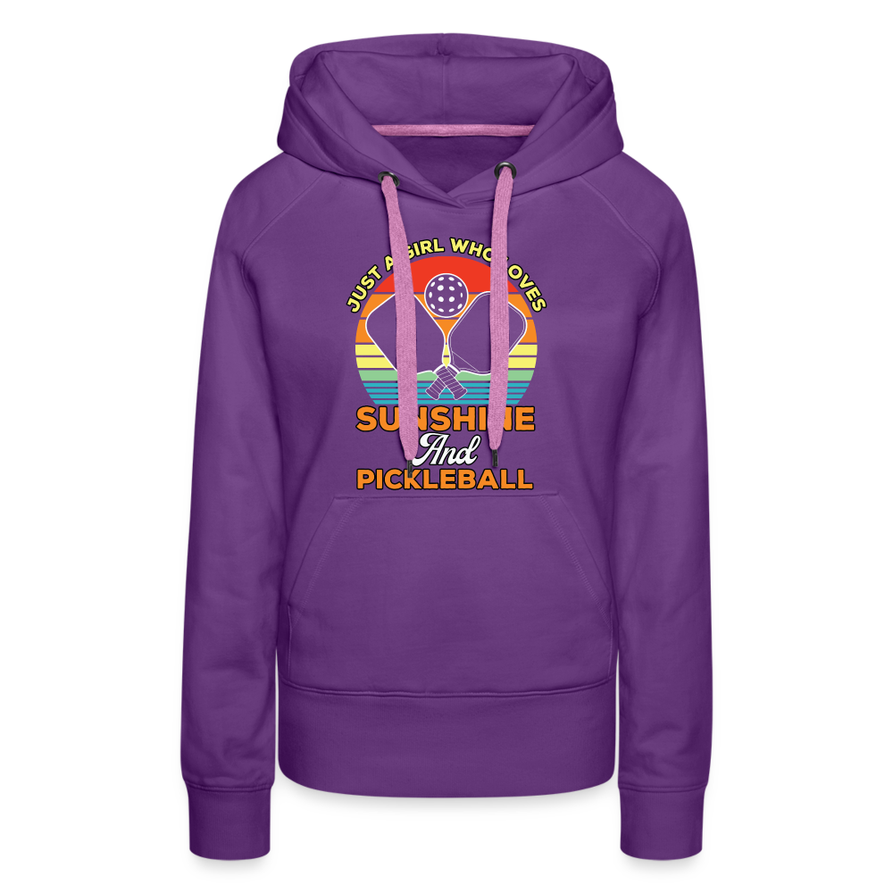 Just A Girl Who Loves Sunshine and Pickleball Premium Hoodie - purple 