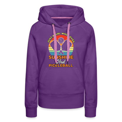 Just A Girl Who Loves Sunshine and Pickleball Premium Hoodie - purple 