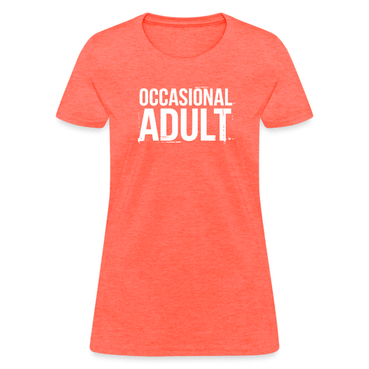 Occasional Adult Women's Contoured T-Shirt - heather coral