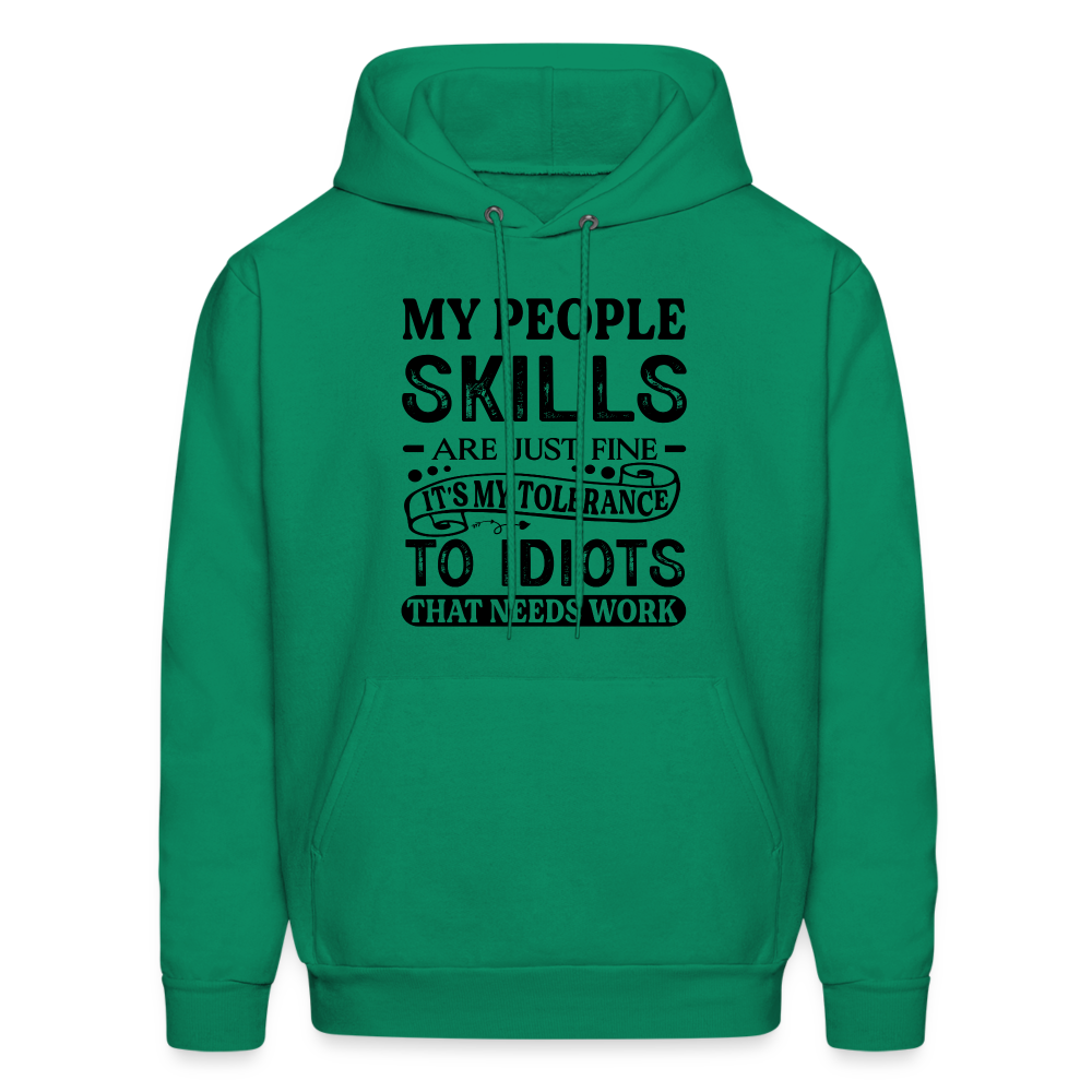 My People Skills Are Just Fine Hoodie - kelly green