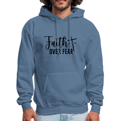 Faith Over Fear Hoodie - denim blue