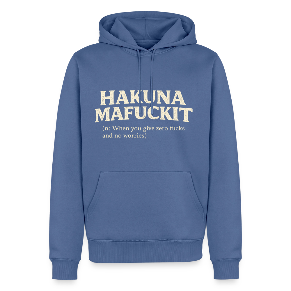 Hakuna Mafuckit Men’s Funny Graphic Hoodie Color: stone blue