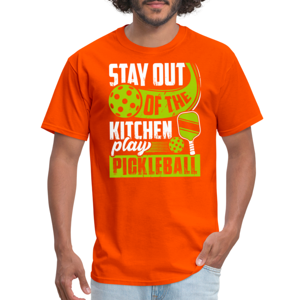 Stay Out Of The Kitchen Play Pickleball T-Shirt - orange