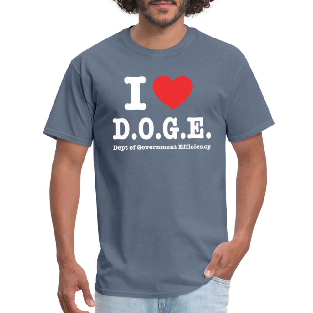 I Love DOGE (Dept of Government Efficiency) T-Shirt - denim