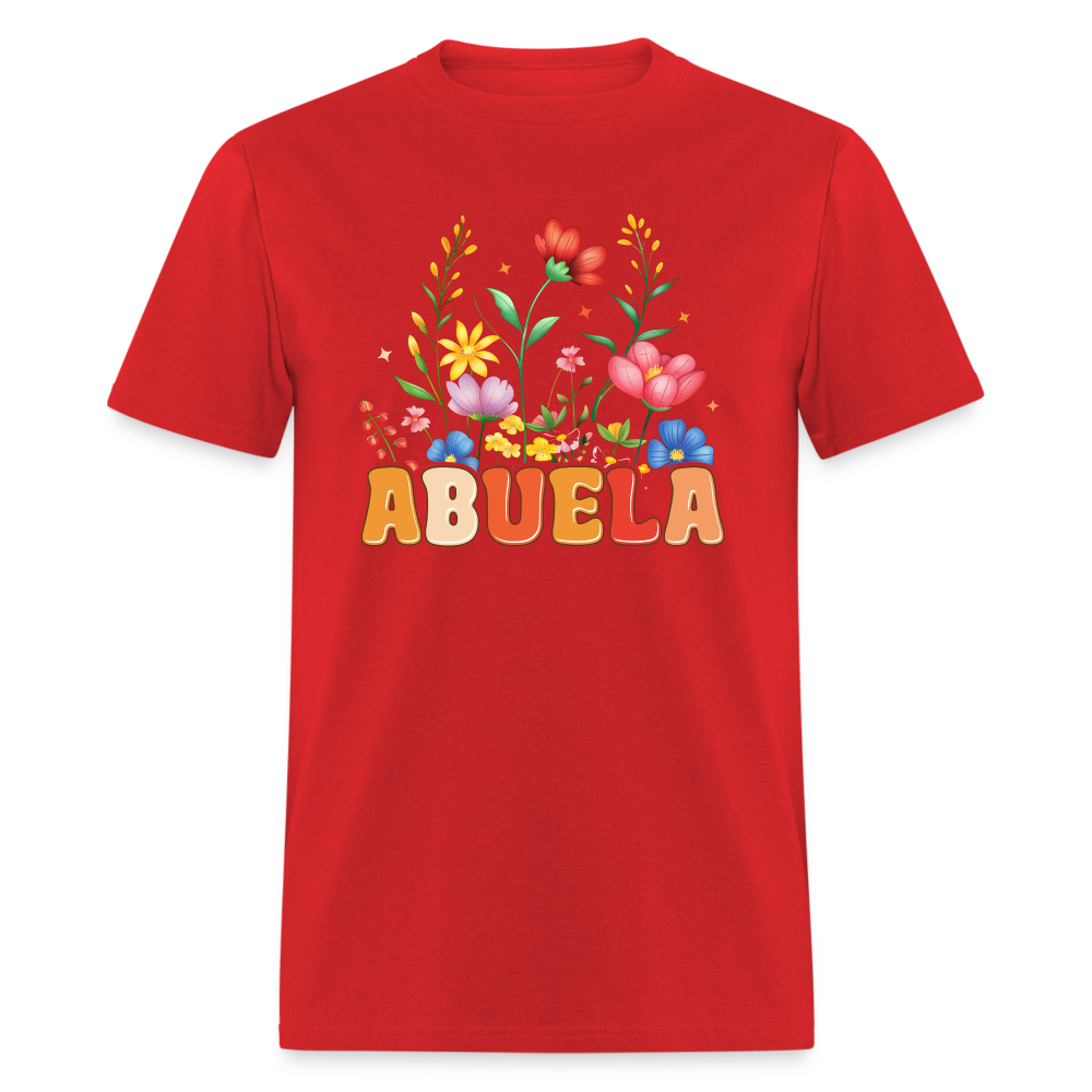 Abuela T-Shirt with Floral Design - red