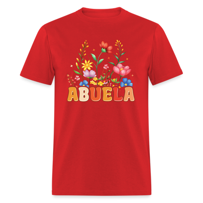 Abuela T-Shirt with Floral Design - red