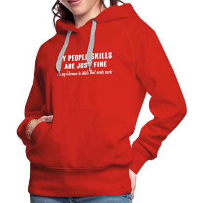 It's My Tolerance To Idiots That Needs Work Women’s Premium Hoodie - red