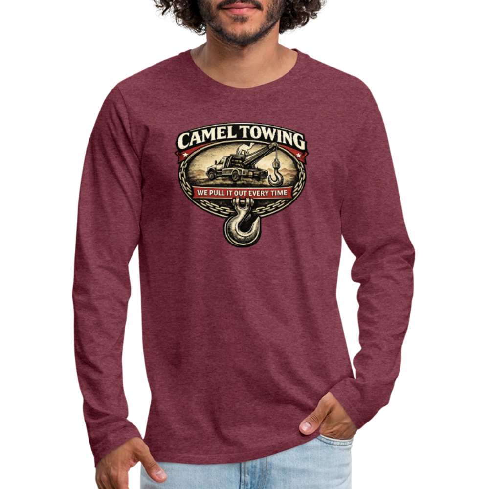 Camel Towing Funny Adult Long Sleeve Shirt Color: Black
