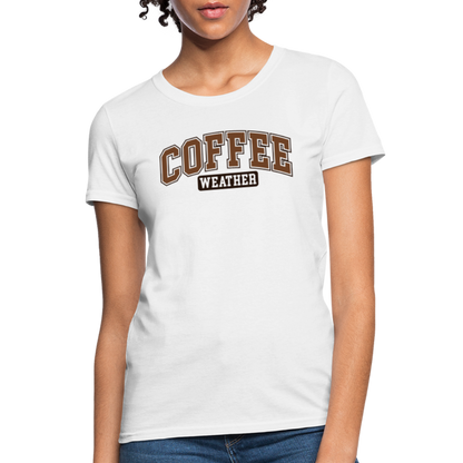 Coffee Weather Women's Contoured T-Shirt - white