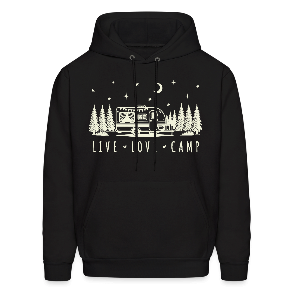 Live Love Camp Hoodie – Camper Under the Stars - black