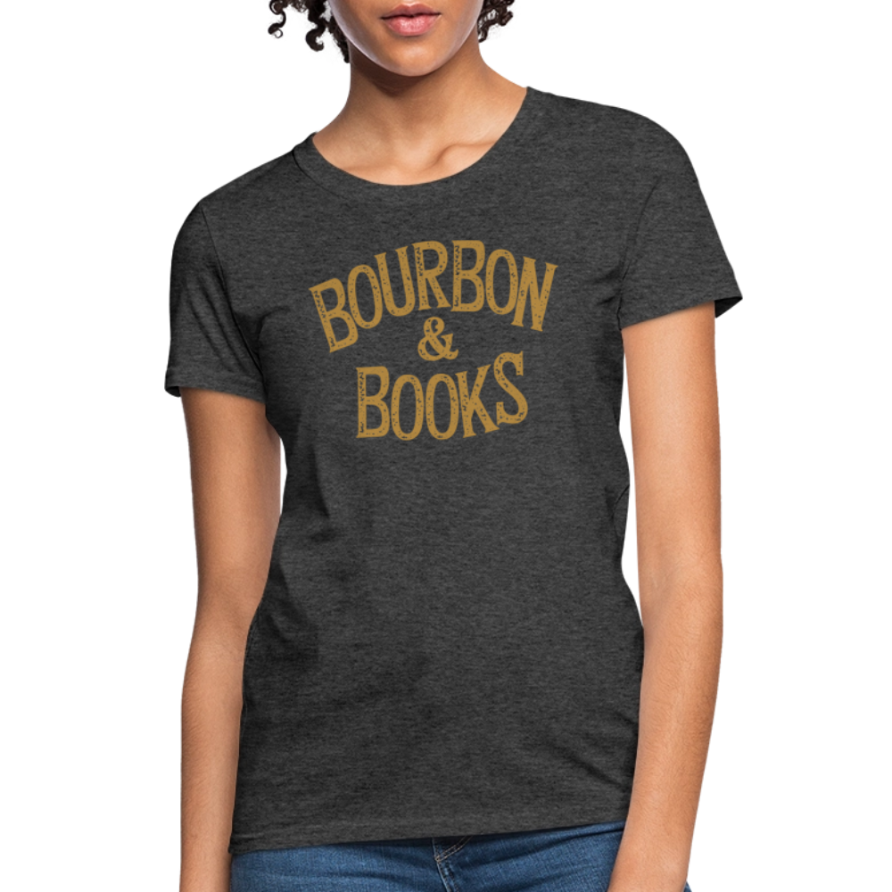 Bourbon & Books Women's Contoured T-Shirt - heather black