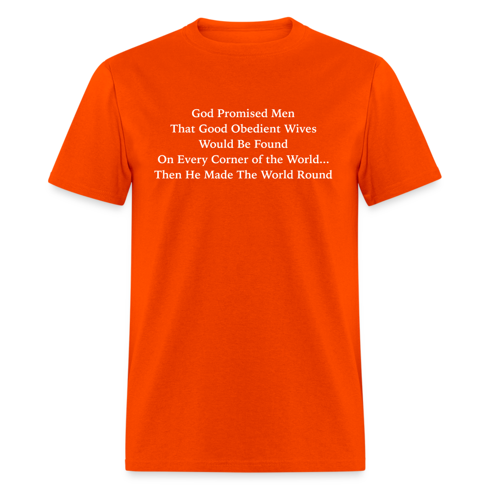 God Promised Men Good Obedient Wives T-Shirt - orange