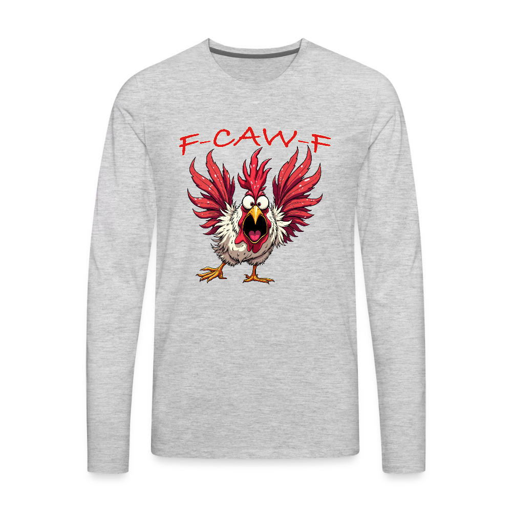 F-CAW-F Long Sleeve Men’s Tee – Funny Rooster Shirt Color: black