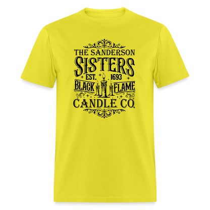 The Sanderson Sisters Black Flame Candle Co. T-Shirt (Halloween) - yellow