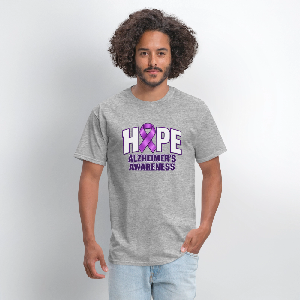 Hope Alzheimer’s Awareness T-Shirt – Purple Ribbon Support Tee Color: Purple