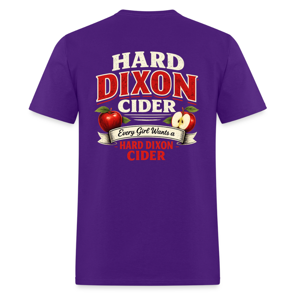 Hard Dixon Cider Funny Graphic T-Shirt (Front & Back Print) Color: Navy