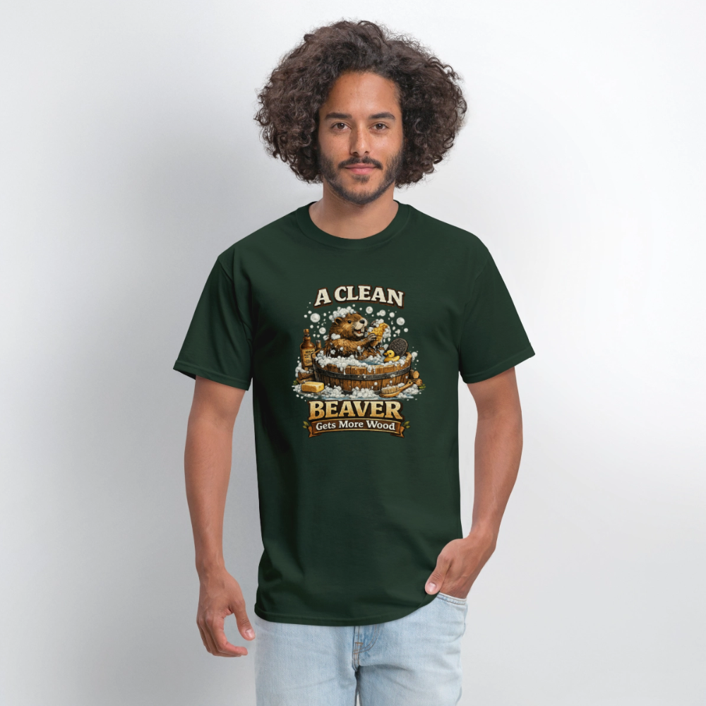 A Clean Beaver Gets More Wood Funny Adult Tee Color: safari