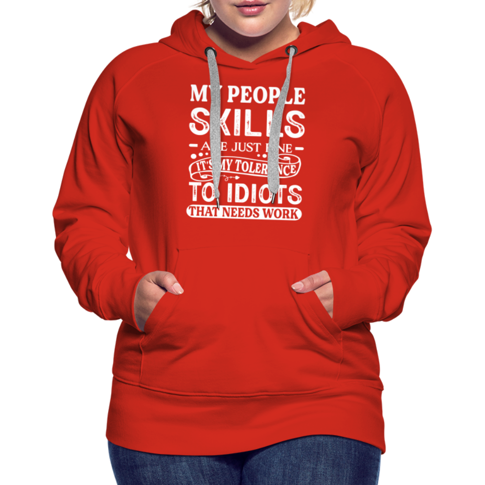 My People Skills Are Just Fine Women’s Premium Hoodie - red