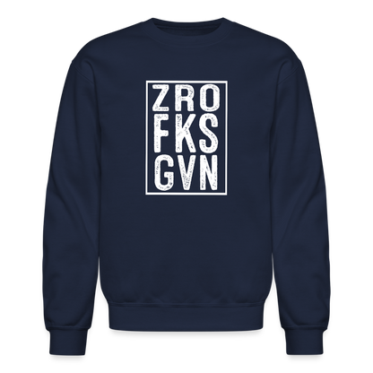 ZRO FKS GVN (Zero Fucks Given) Sweatshirt - navy