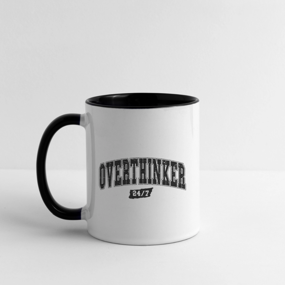 Overthinker 24/7 Coffee Mug – Funny Gift for Busy Minds - white/black