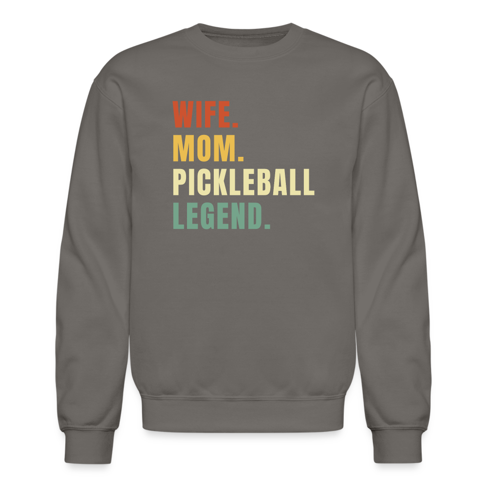 Wife Mom Pickleball Legend Sweatshirt - asphalt gray