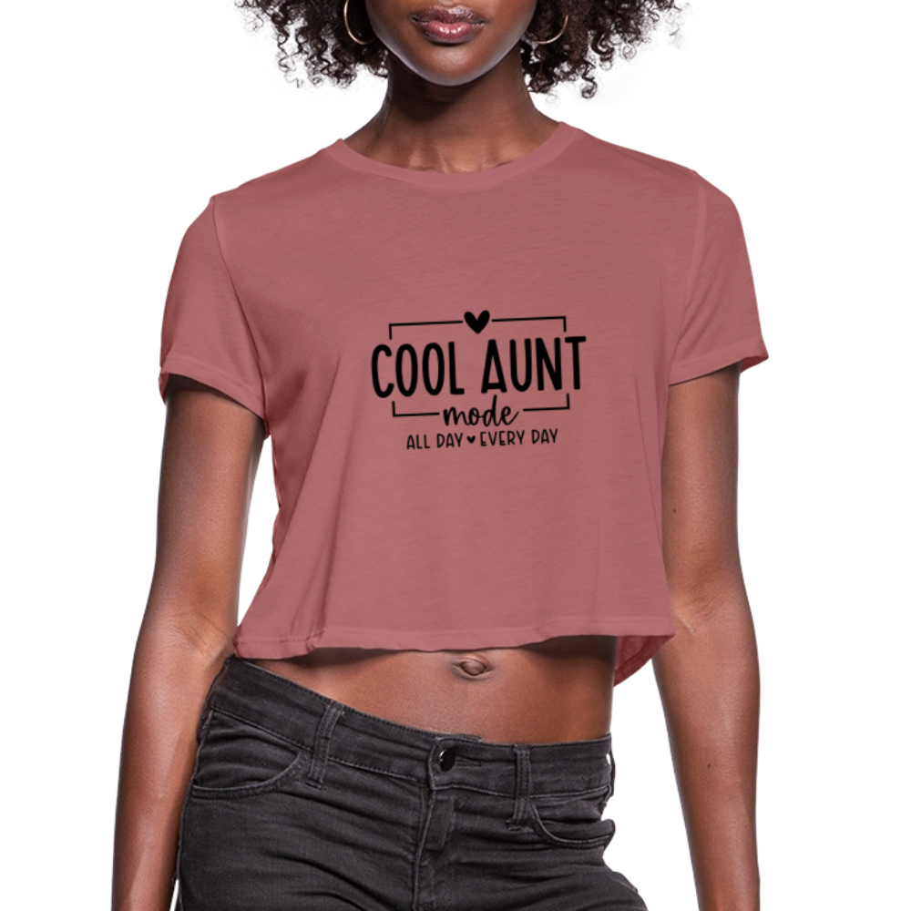 Cool Aunt Mode Women's Cropped T-Shirt - mauve