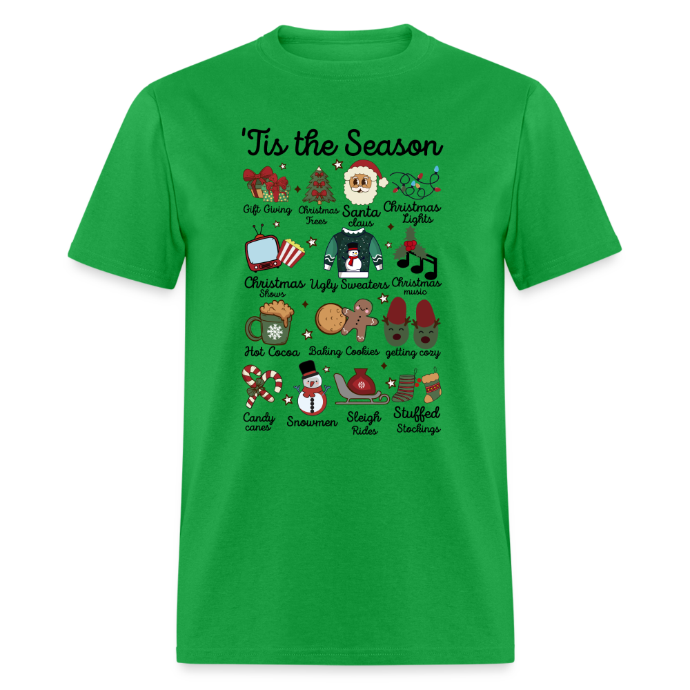 Tis The Season (Christmas) T-Shirt - bright green