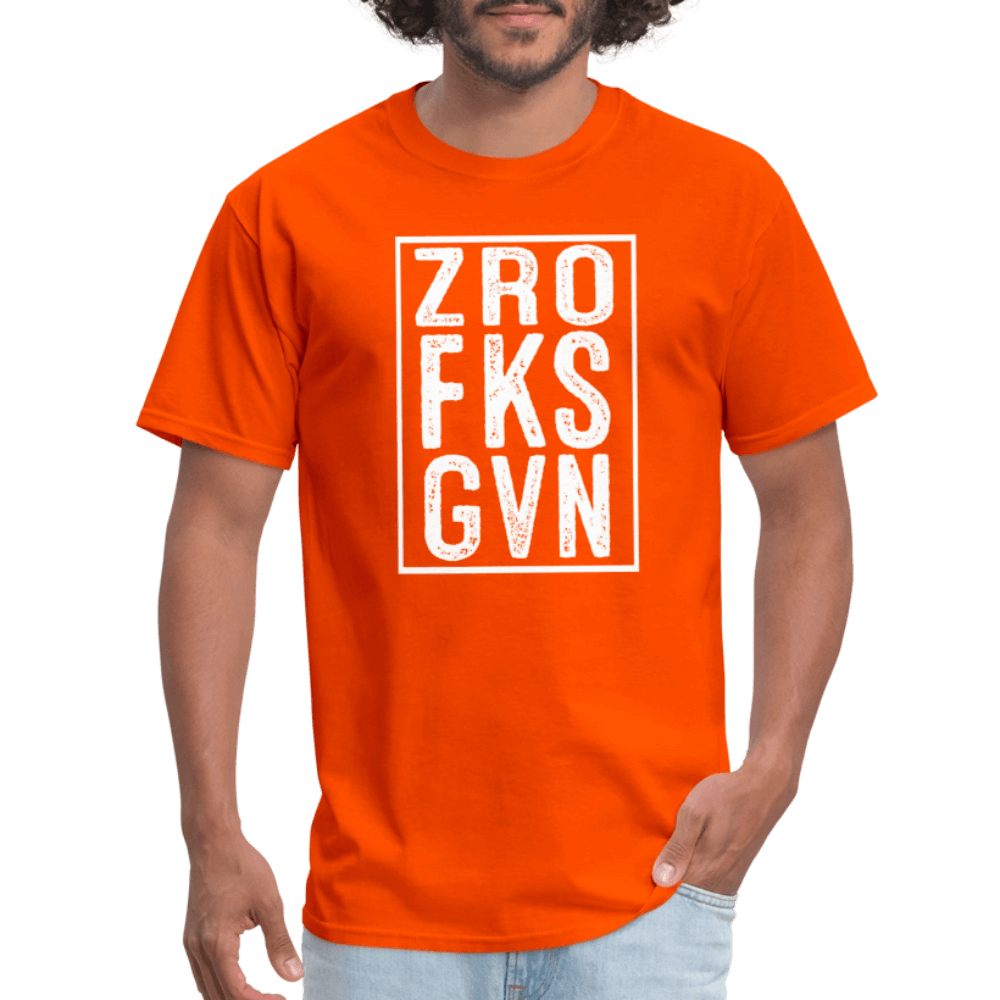 ZRO FKS GVN (Zero Fucks Given) T-Shirt - orange