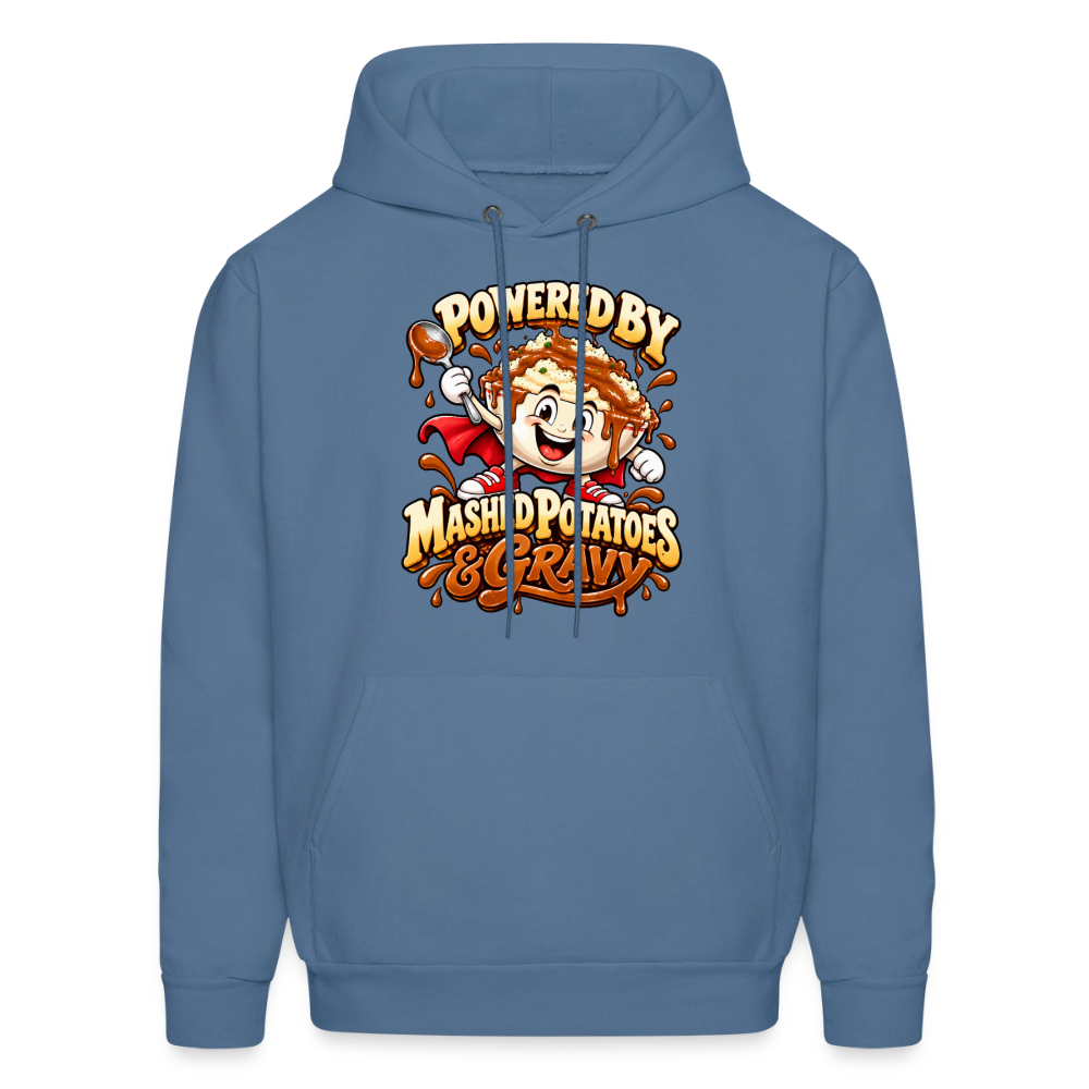 Powered by Mashed Potatoes & Gravy – Superhero Hoodie - denim blue