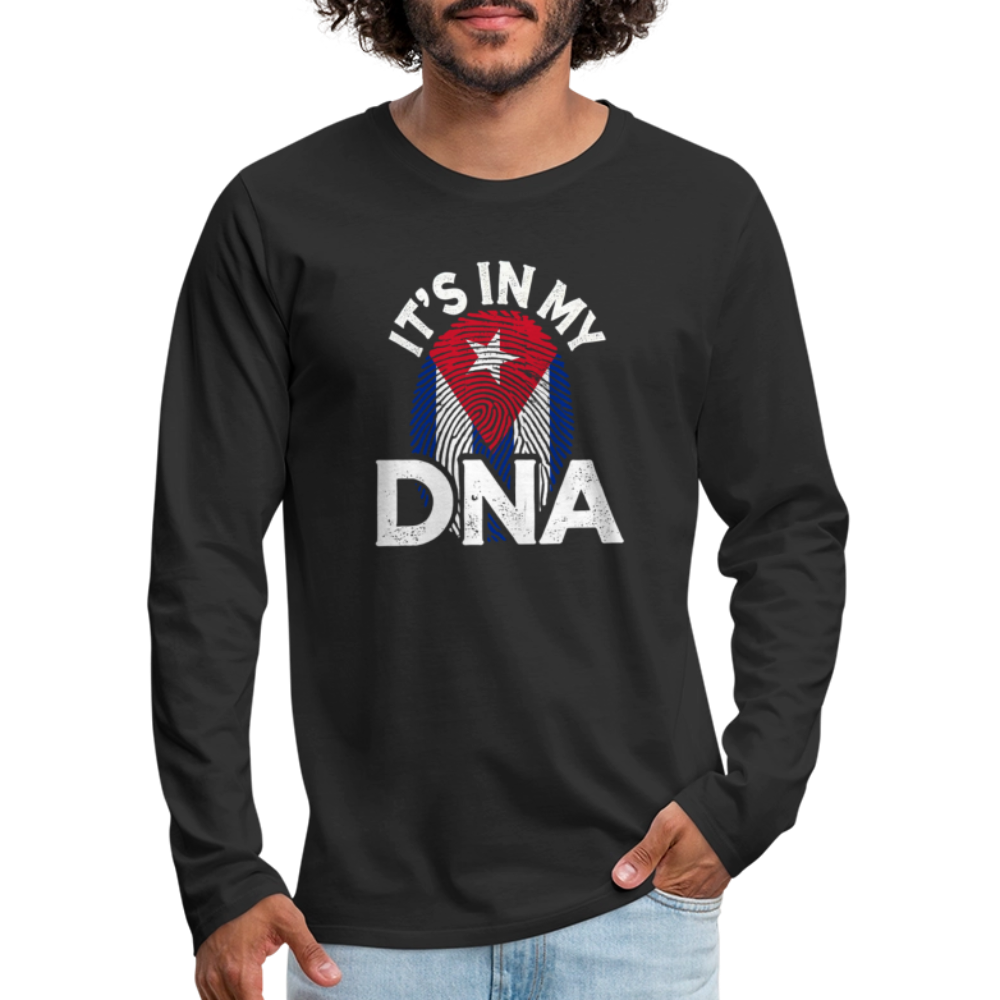 Cuba DNA Men’s Long Sleeve Shirt – Cuban Heritage - black