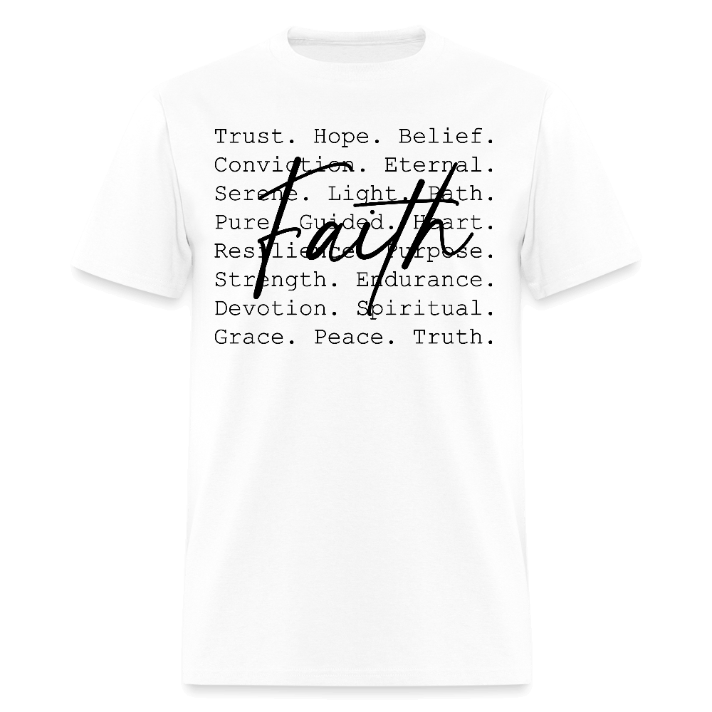 Faith Word Art Inspirational T-Shirt - white