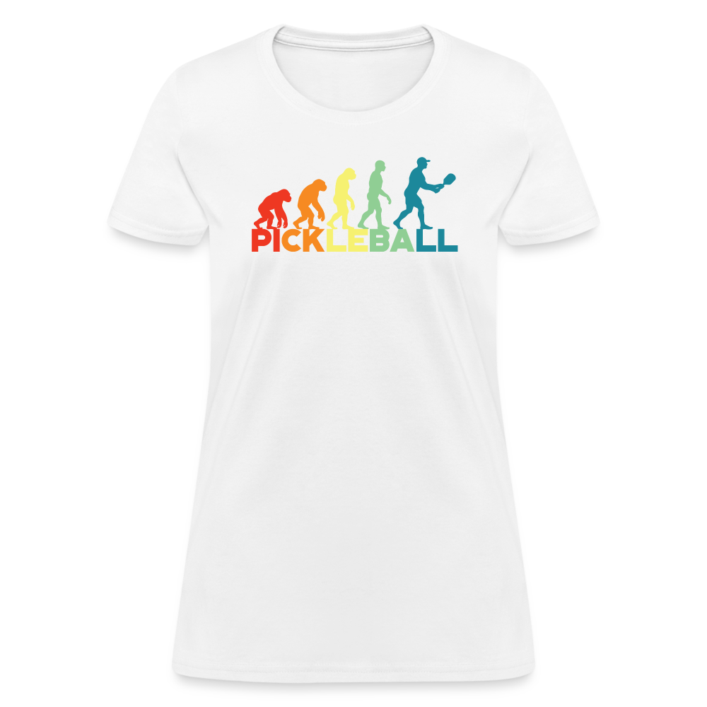 Pickleball Evolution Women's Contoured T-Shirt - white