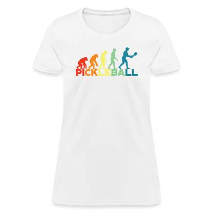 Pickleball Evolution Women's Contoured T-Shirt - white