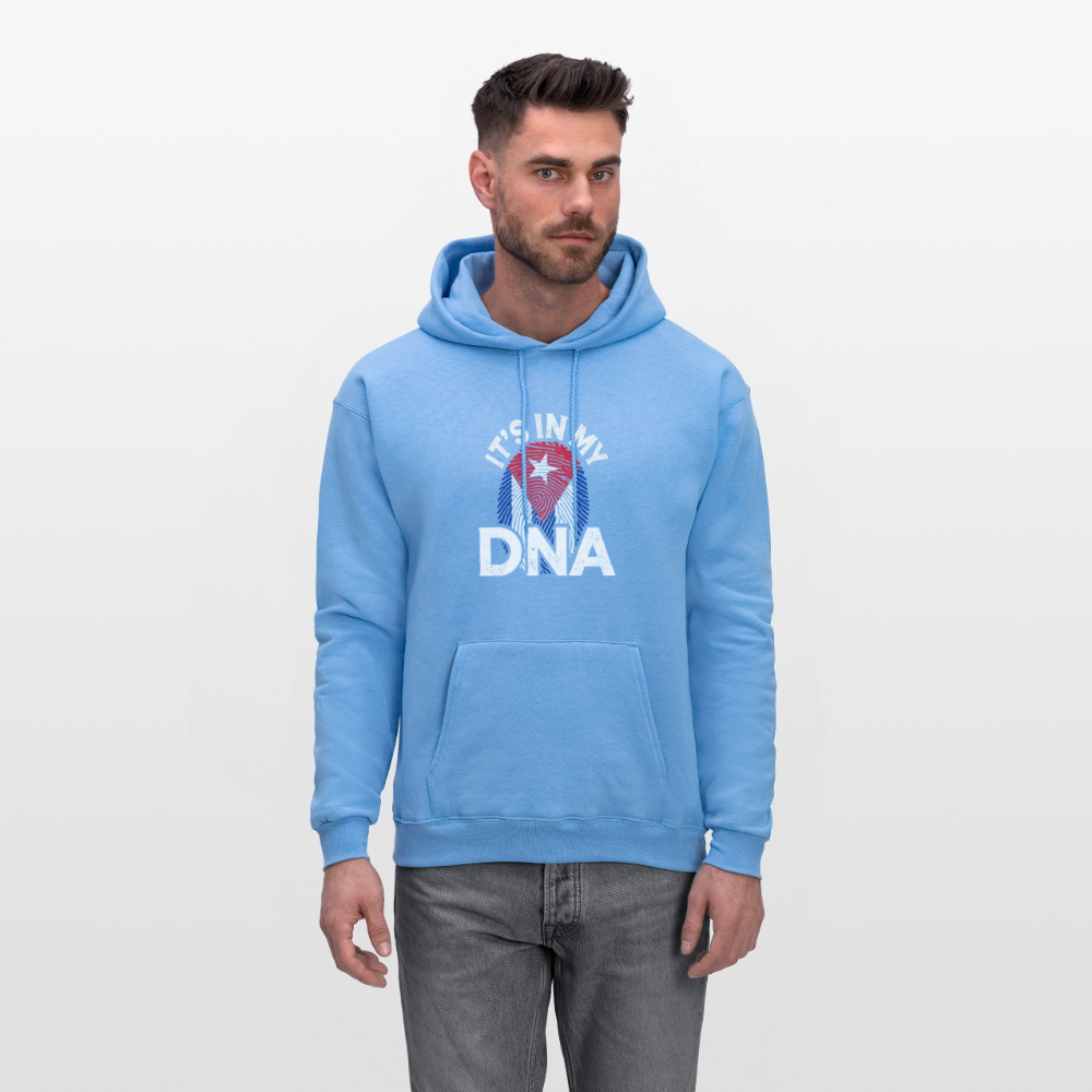 Cuba DNA Hoodie – Cuban Flag Fingerprint Design - carolina blue