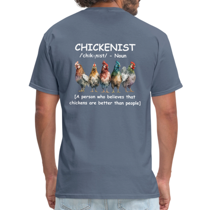 Chickenist T-Shirt (double sided print) - denim