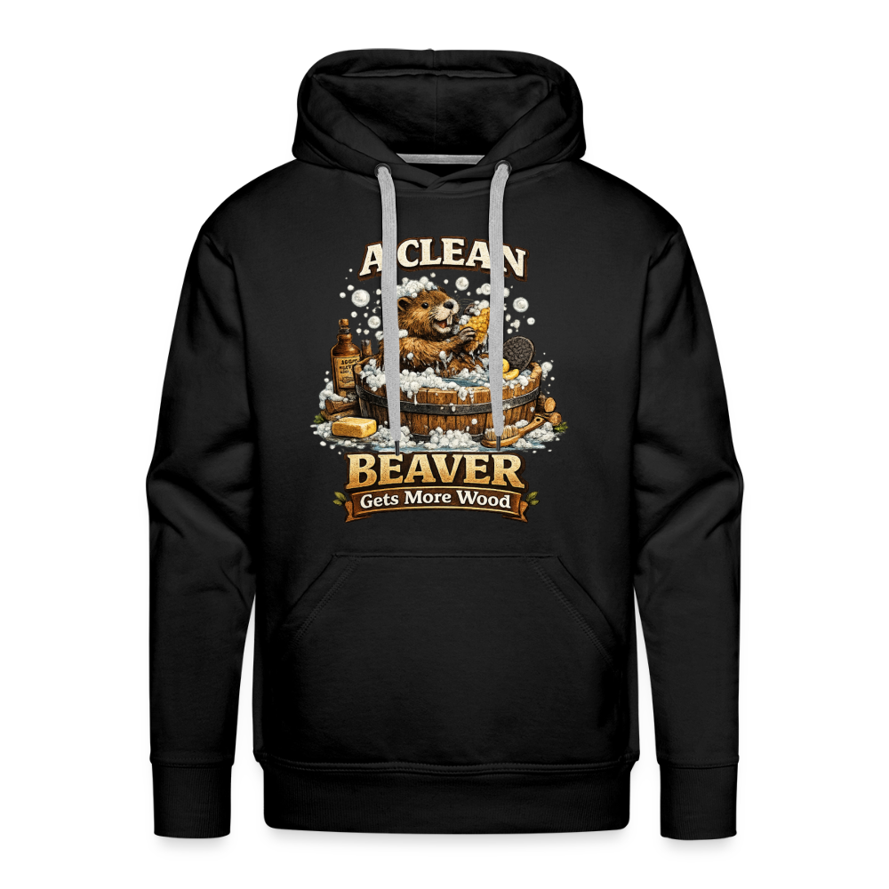 A Clean Beaver Gets More Wood Funny Adult Hoodie Color: black