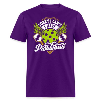 Sorry I can't I Have Pickleball T-Shirt - purple