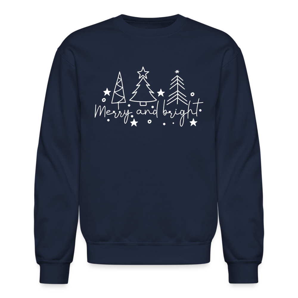 Merry and Bright (Christmas) Sweatshirt - navy