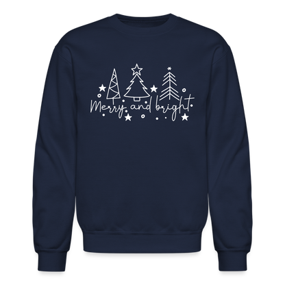 Merry and Bright (Christmas) Sweatshirt - navy