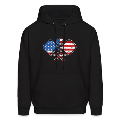 American Flag Pickleball Paddle Hoodie - black