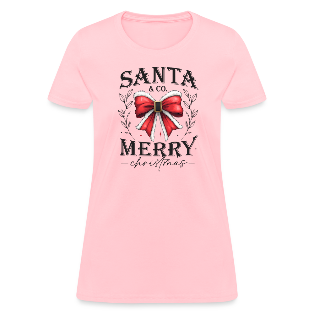 Merry Christmas Santa & Co Women's Contoured T-Shirt - pink