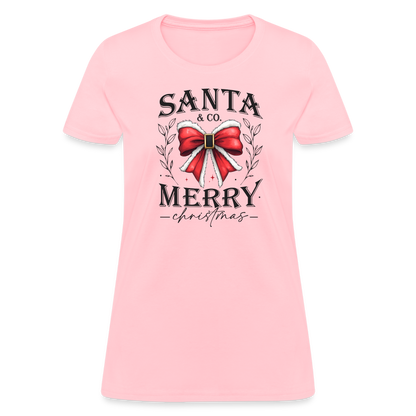 Merry Christmas Santa & Co Women's Contoured T-Shirt - pink