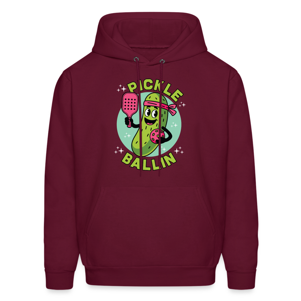 Pickle Ballin Hoodie - burgundy